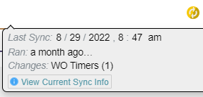 View Current Sync Info Button